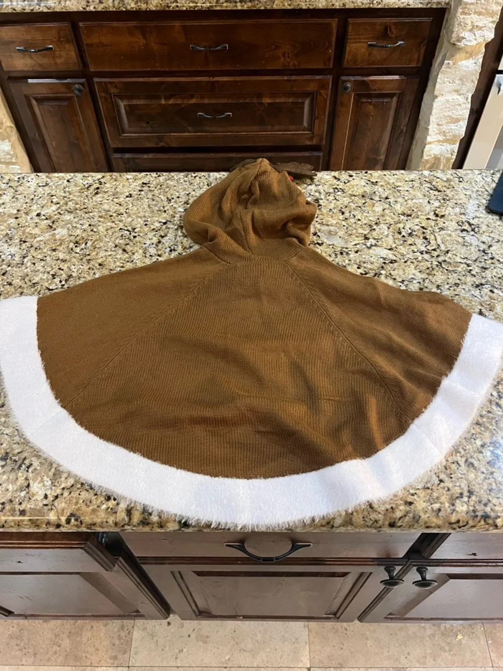 New - Margaux & Lexi Girls Reindeer Christmas Hooded Poncho Sweater | Size 5